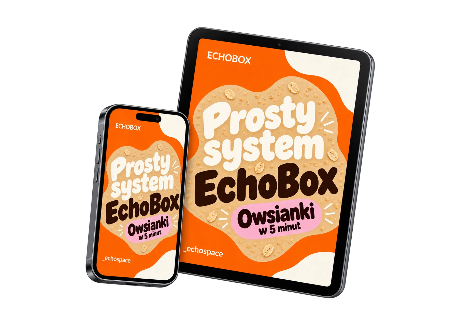 Mockup produktu EchoBox Owsianki w 5 minut