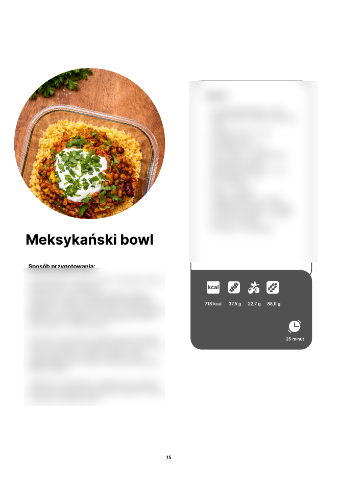 Podgląd przepisu z gramaturą i makro